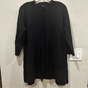 COS Womens Black Textured Knit
Longline Button Front Packets Cardigan. Size SP